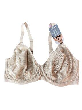 Bali Breathe Cotton Modal Lace Underwire Bra Tan Sz 34D  DF7590